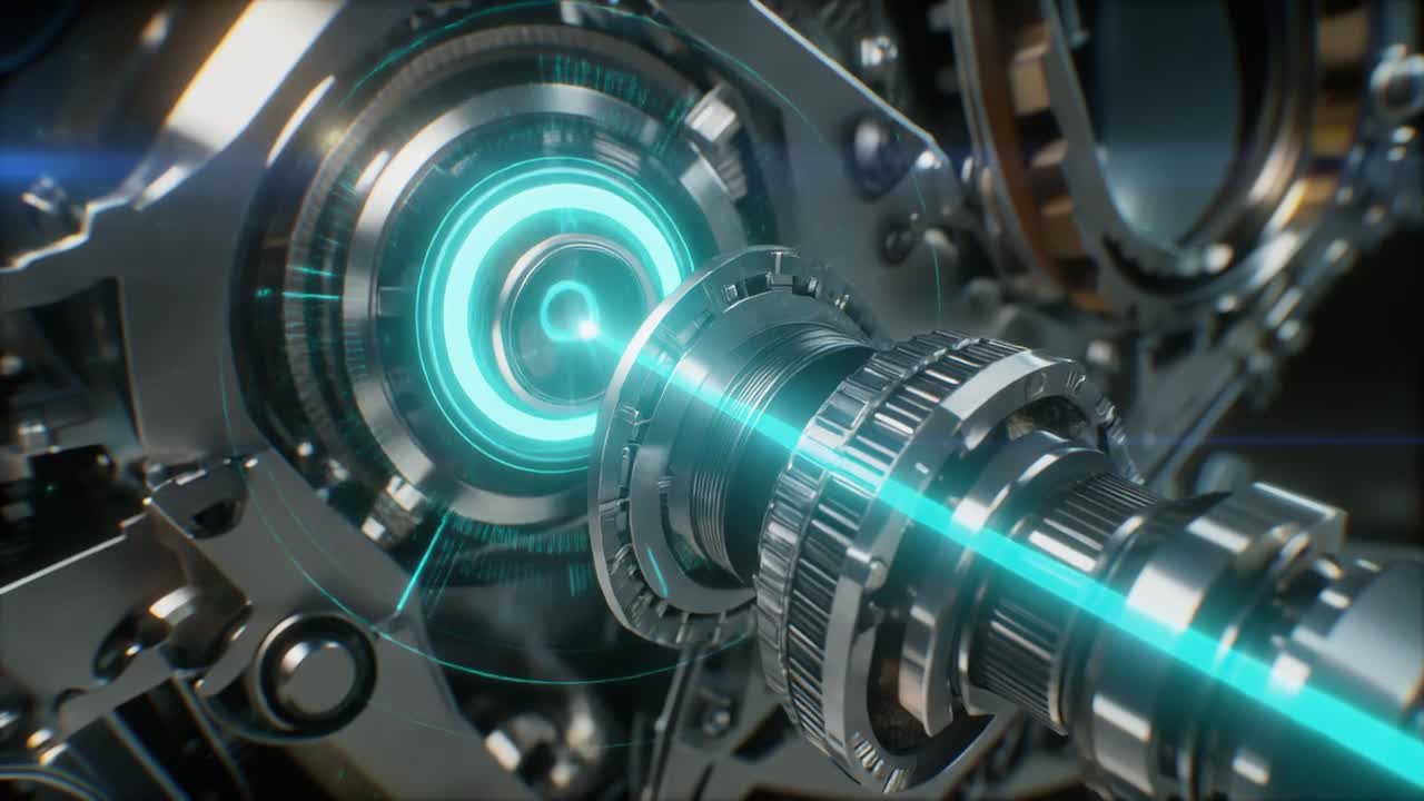 Glowing Artificial Intelligence Brain within Complex Robotic Machinery