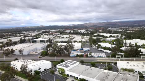 aerial: tustin industrial and commercial real estate in los angeles, california