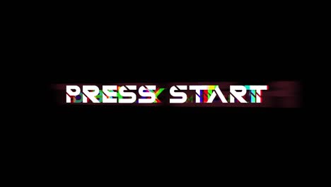 retro videojuego prensa inicio texto computadora hud holográfico fallo interferencia ruido pantalla animación bucle sin costuras