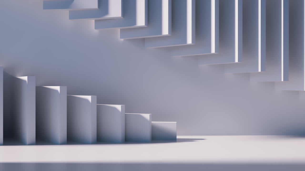 estructura de edificio vacío con estructura geométrica, renderización en 3d.