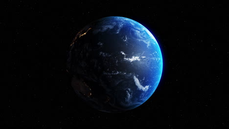 Nahtlose-Schleifenaufnahmen-Der-Gesamten-3D-Orbitalrotation-Des-Planeten-Erde