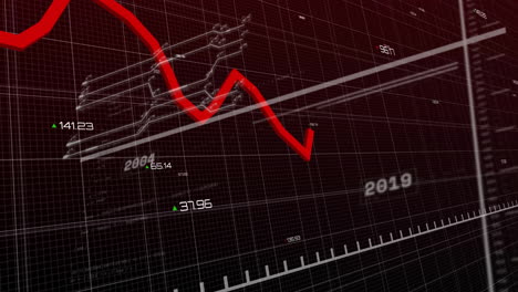 Animation-Der-Finanzdatenverarbeitung-Auf-Dunklem-Hintergrund