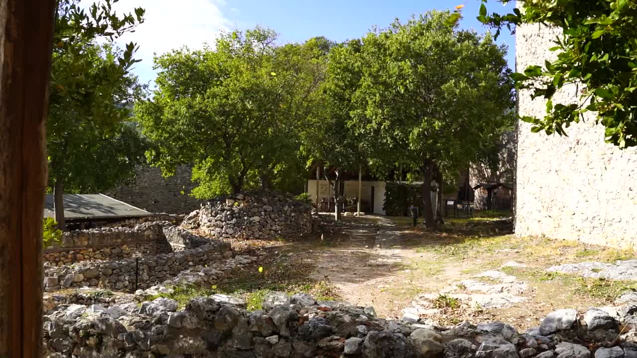 las hojas vuelan en el viento en cámara lenta en un día tormentoso