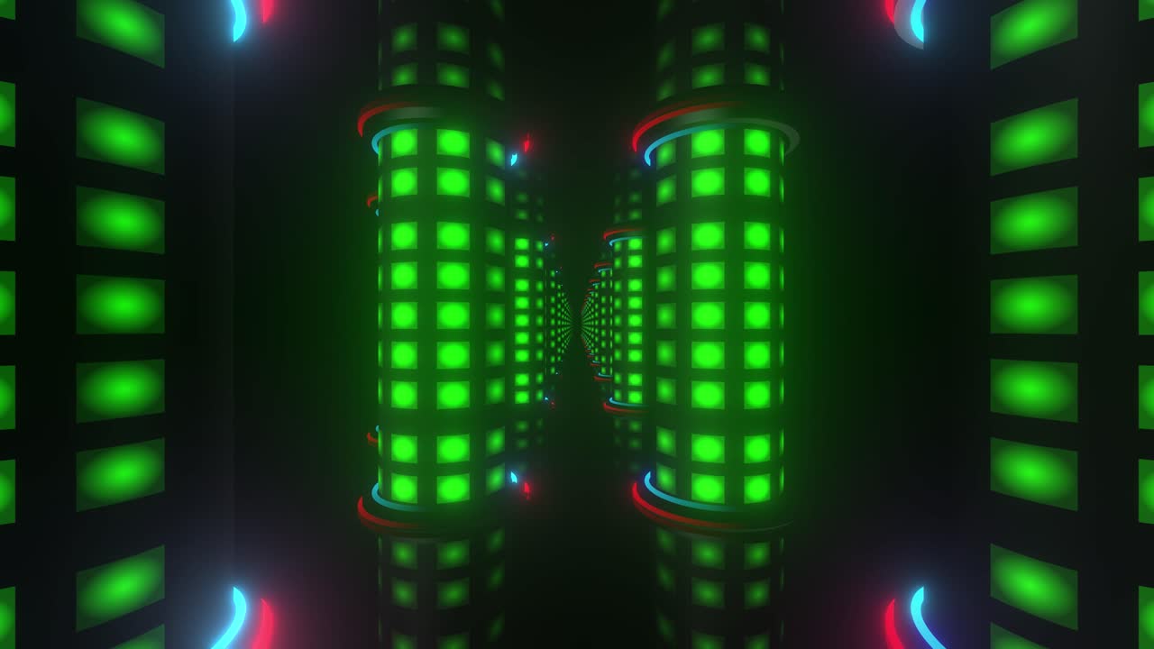 Effetti Visivi di Tunnel al Neon Luminosi