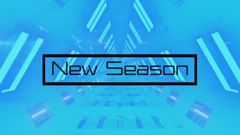 animation of new season text over digital tunnel