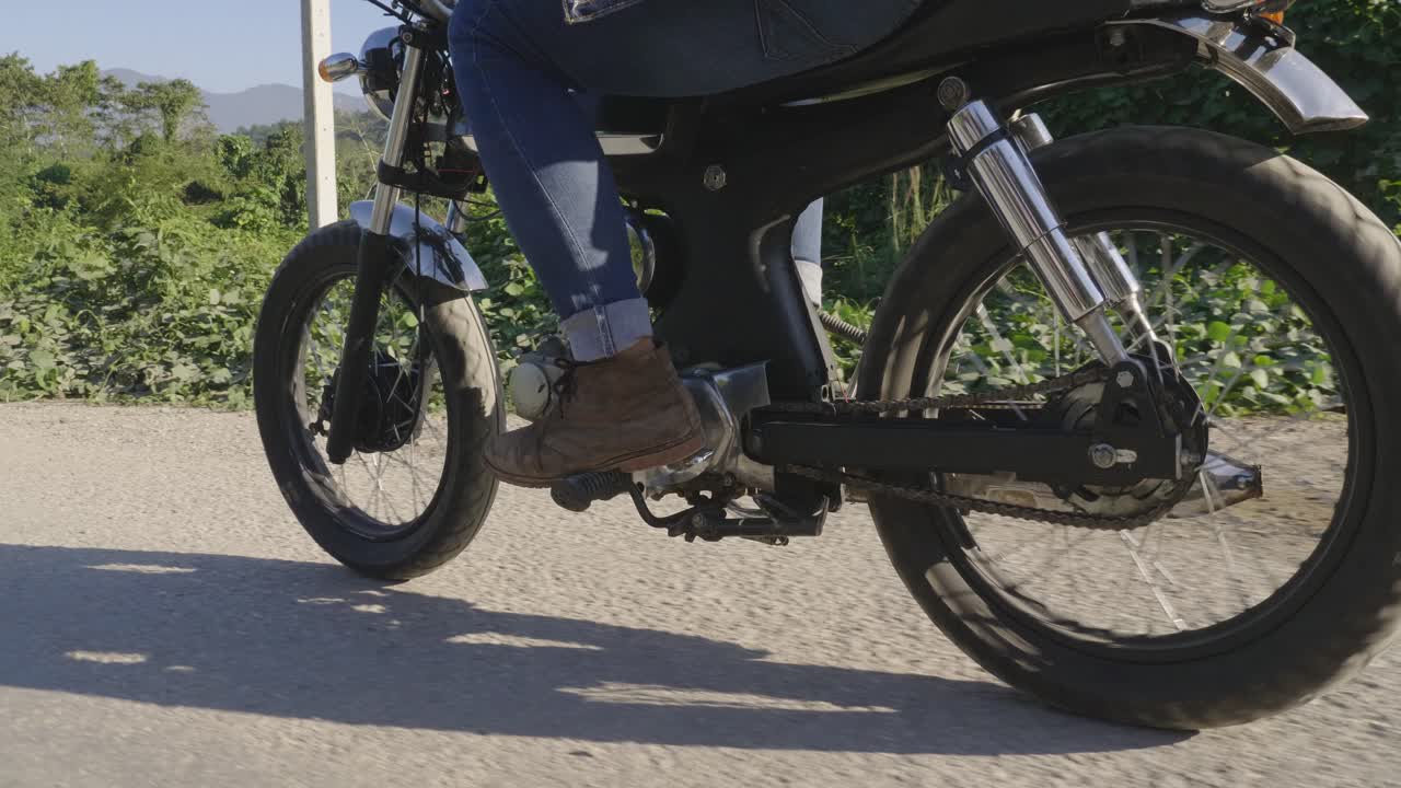 Motorcycle Adventure On The Country Road, Video In 4K