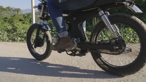 motorcycle adventure on the country road, video in 4k