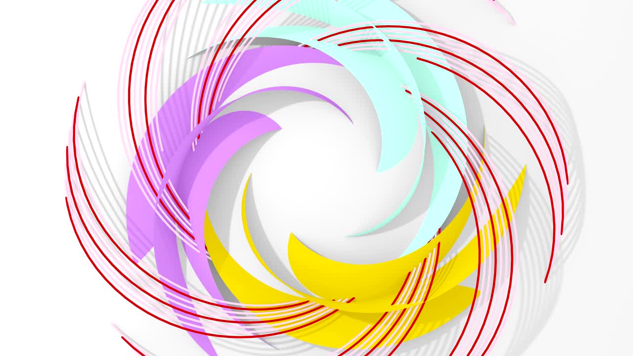 4k 추상 디지털 꽃, 보라색, 시안 및 노란색으로 버전.