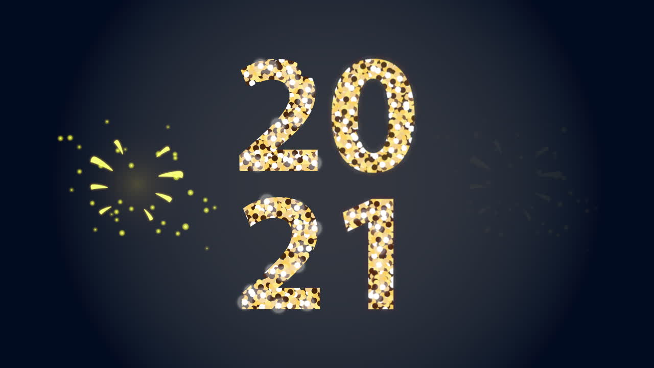 feliz año nuevo 2021 diseño gráfico de brillo