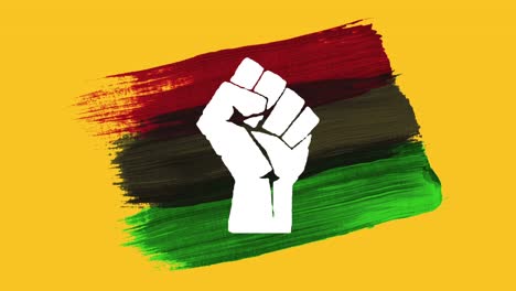 Juneteenth-Flagge-Mit-Black-Power-Hand-über-Pinselstrichen