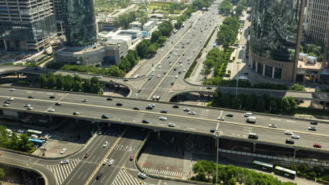timelapse of the beijing city skyline from a high vantage point