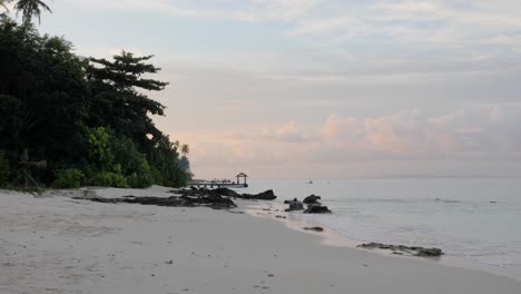 beautiful empty tropical beach in the evening at asu island, north sumatra, indonesia