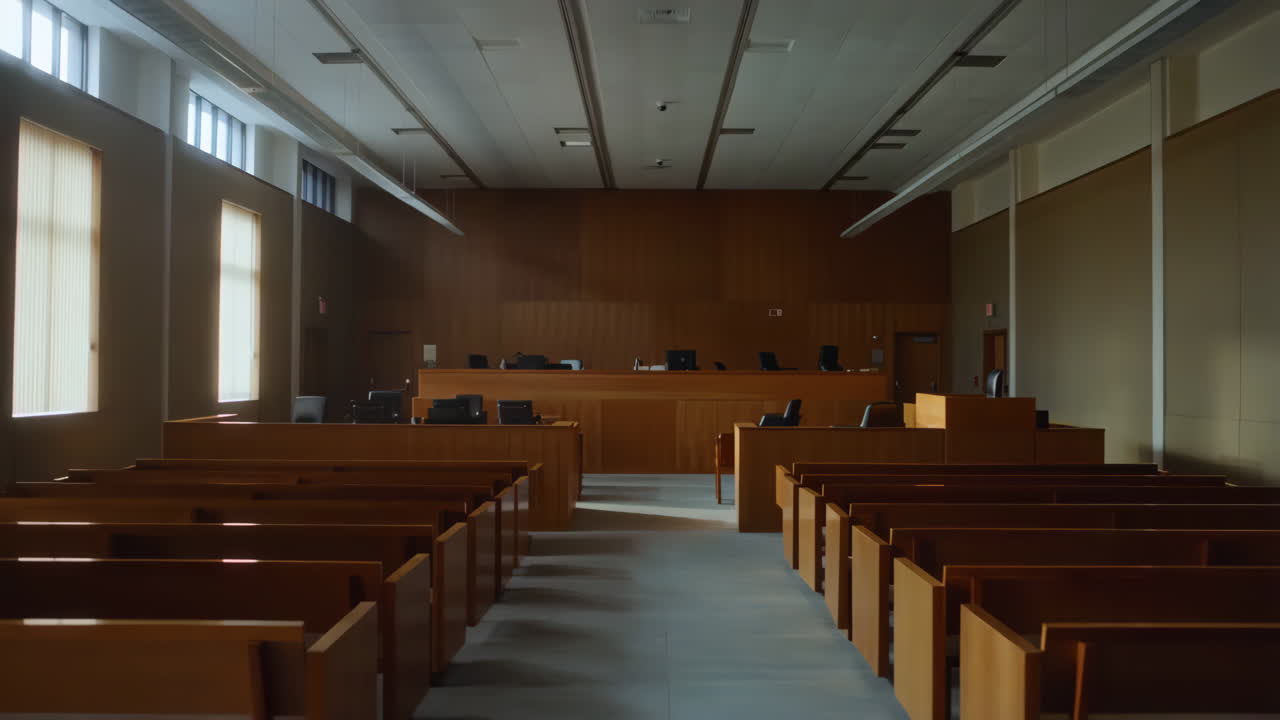 Empty Modern Courtroom Interior