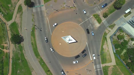 rosario, argentina provincia de santa fe imágenes aéreas con drones de la ciudad vistas de la rotonda con el barco del papa