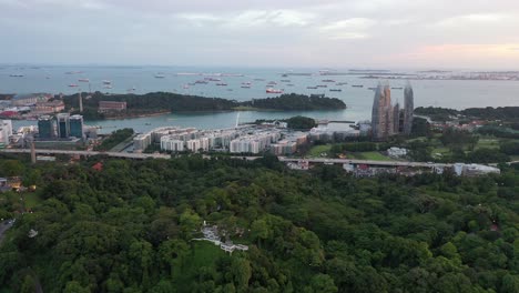sunset over keppel bay in singapore