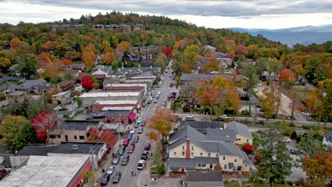 fall-color-aerial-over-main-street-in-blowing-rock-nc,-north-carolina-small-town-america-in-autumn