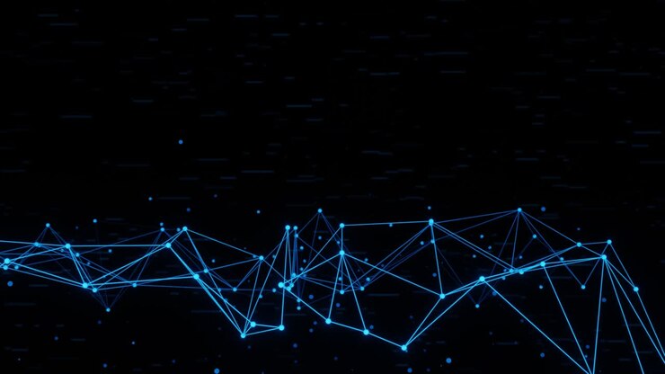 Abstract digital connection dots and lines. Technology background. Network connection structure. Plexus effect. 3d Rendering