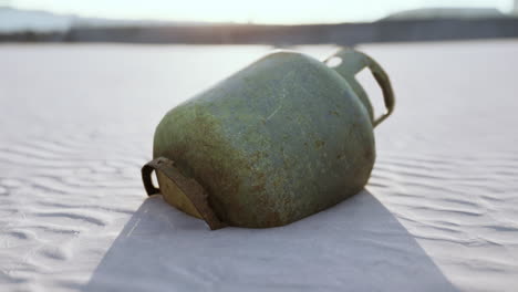 rusty gas cylinder in the desert