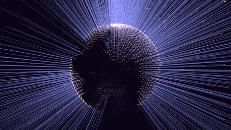 Abstract-futuristic-sphere-with-neon-dots-in-dark-space