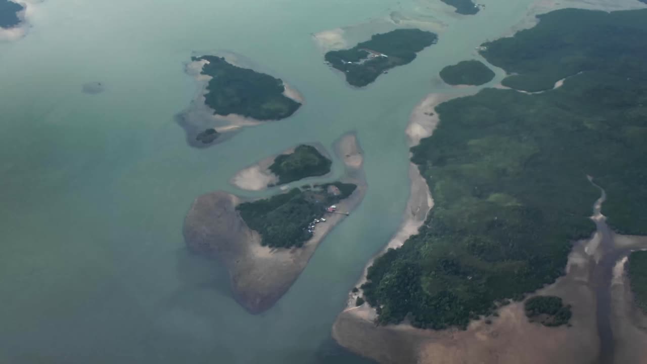 Aerial View of Islands and Ocean