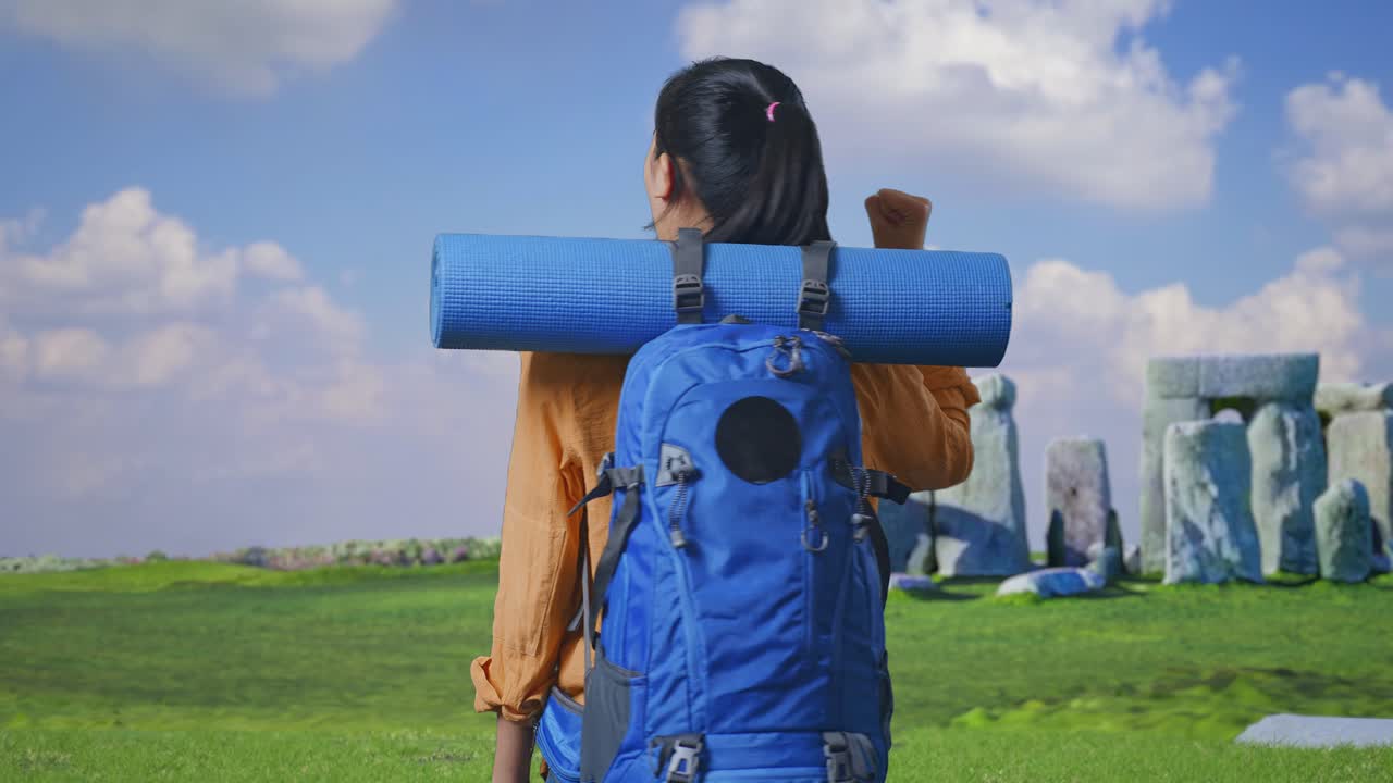 Woman Traveler at Stonehenge