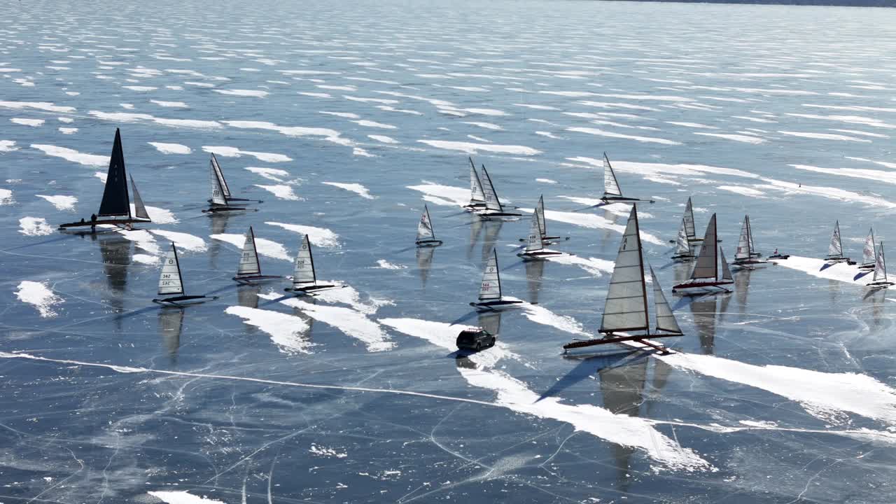 In the winter months, Competitive Ice Boating takes place on Lake Winnebago north of Fond du Lac, WI.