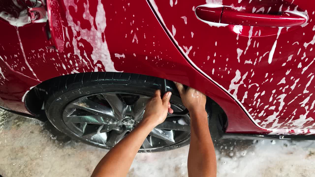 lavado de coches en curso