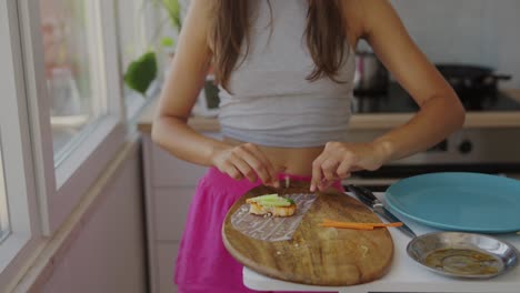 woman preparing fresh spring rolls