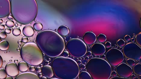 abstract colorful food oil drops bubbles and spheres flowing