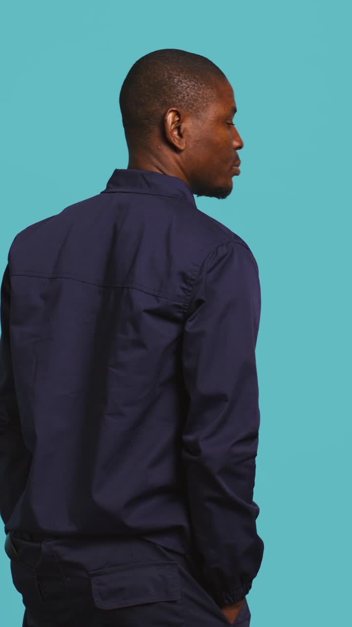 African American Security Guard Posing in Uniform