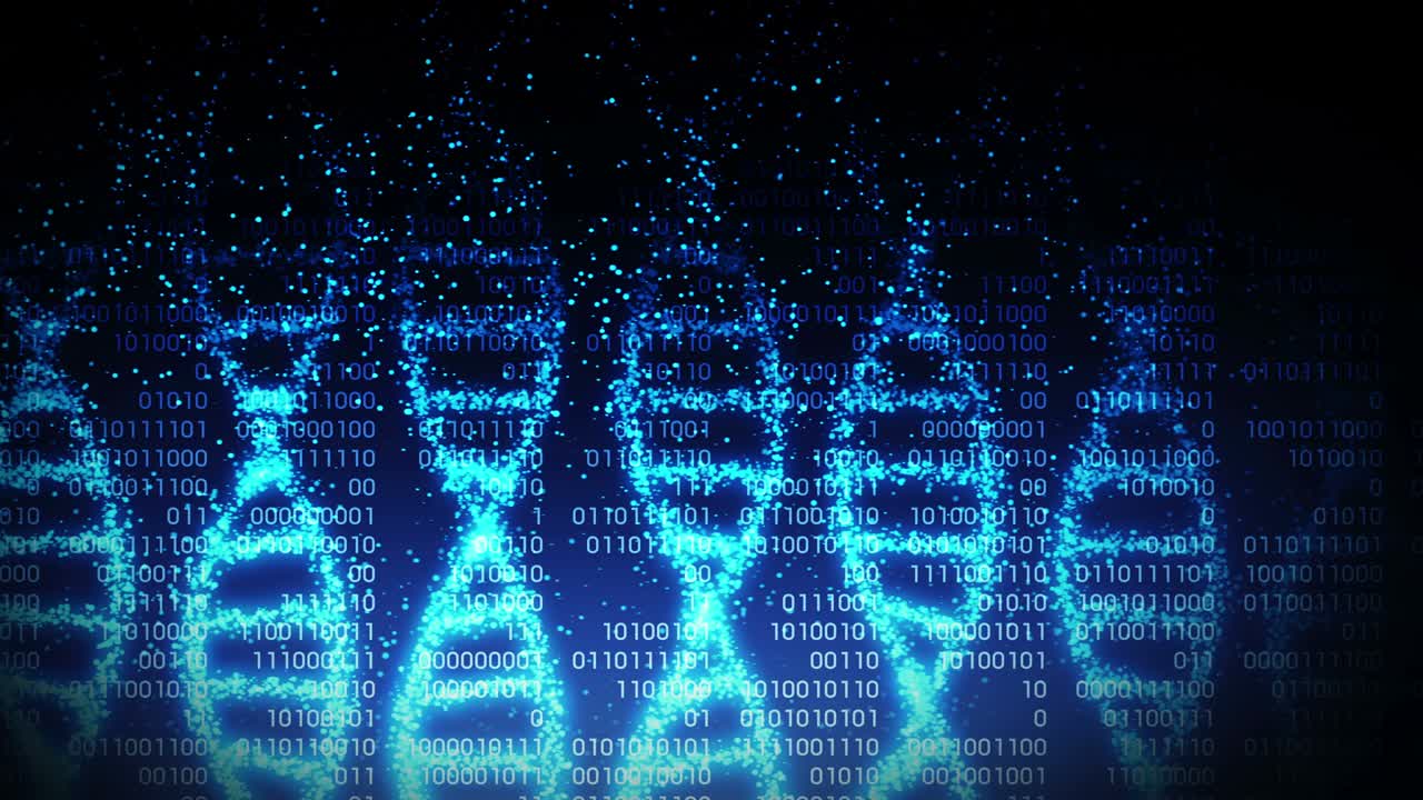 la hélice de la molécula de adn como símbolo para el código genético. concepto de medicina y tecnología. ciencia biotecnología. animación de bucle.