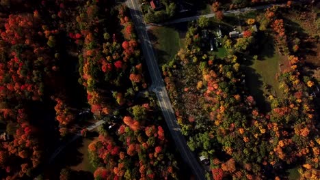 fall country side scene drone shot zoom
