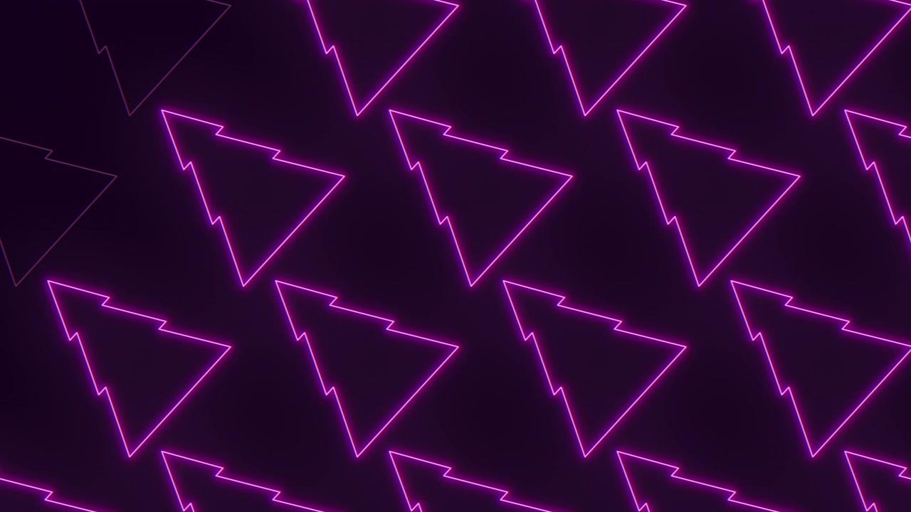 Abstract neon zigzag triangle pattern background with glowing purple lines