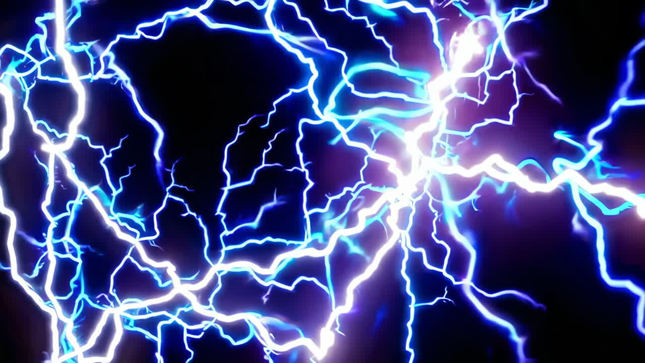 Abstract Blue and White Electrical Energy Discharge