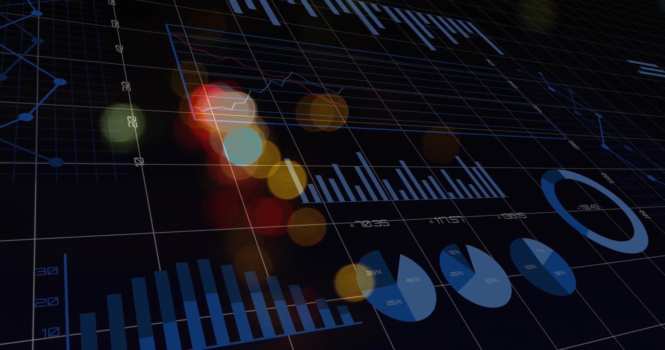 Digital Financial Data Visualization with Animated Charts and Graphs