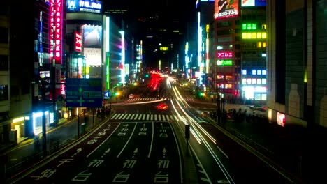 night lapse at shinjuku south side wide shot zoom out