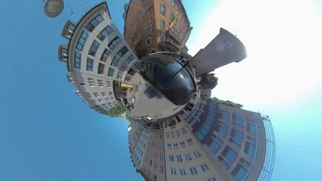 little planet format of munich in germany