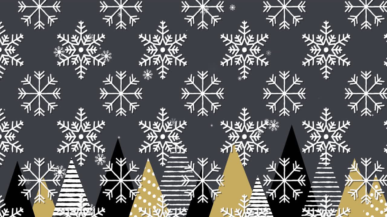animación de la decoración navideña sobre la nieve que cae