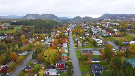 val-des-sources (formerly asbestos) with vibrant fall foliage québec, canada.