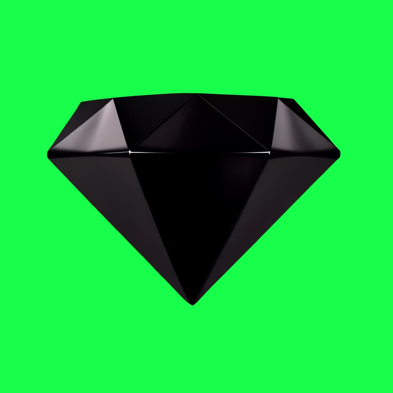 Black diamond animation, transparent 4K video, green screen