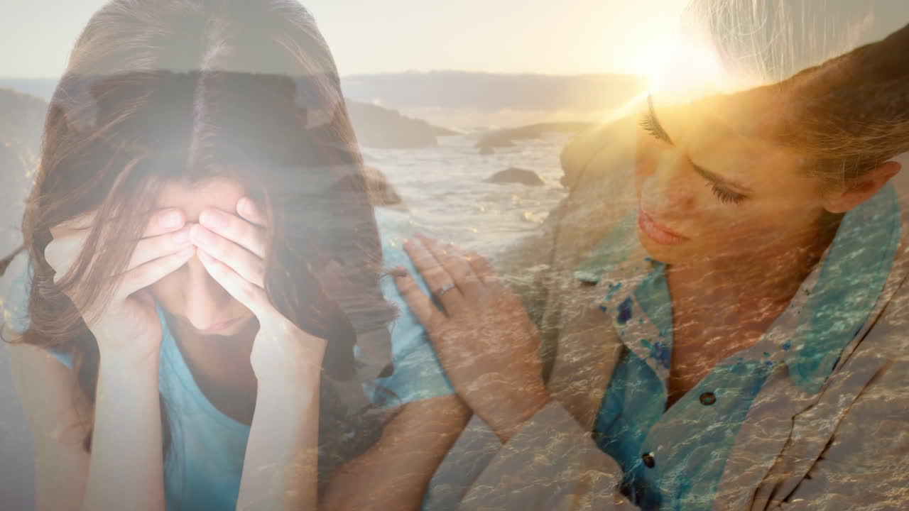 цифровая анимация врача, утешающего депрессивного пациента 4k