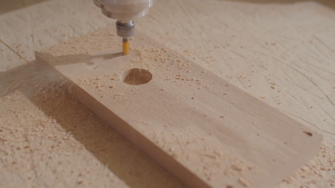 CNC Router Cutting Mortise in Wooden Plank