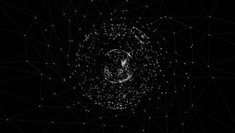 animation of globe with connections over black digital space