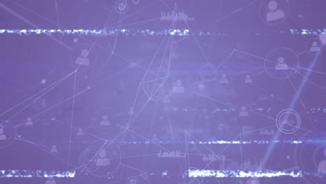 animación del procesamiento de datos sobre un fondo azul