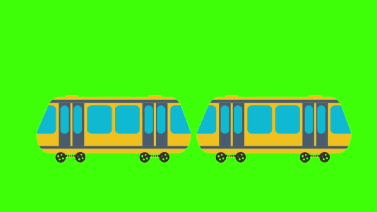 Animation of a tram icon on a green screen | Premium Stock Video Footage