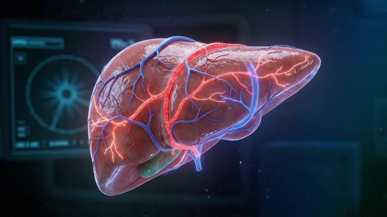 3D Medical Animation of Human Liver Anatomy and Blood Flow