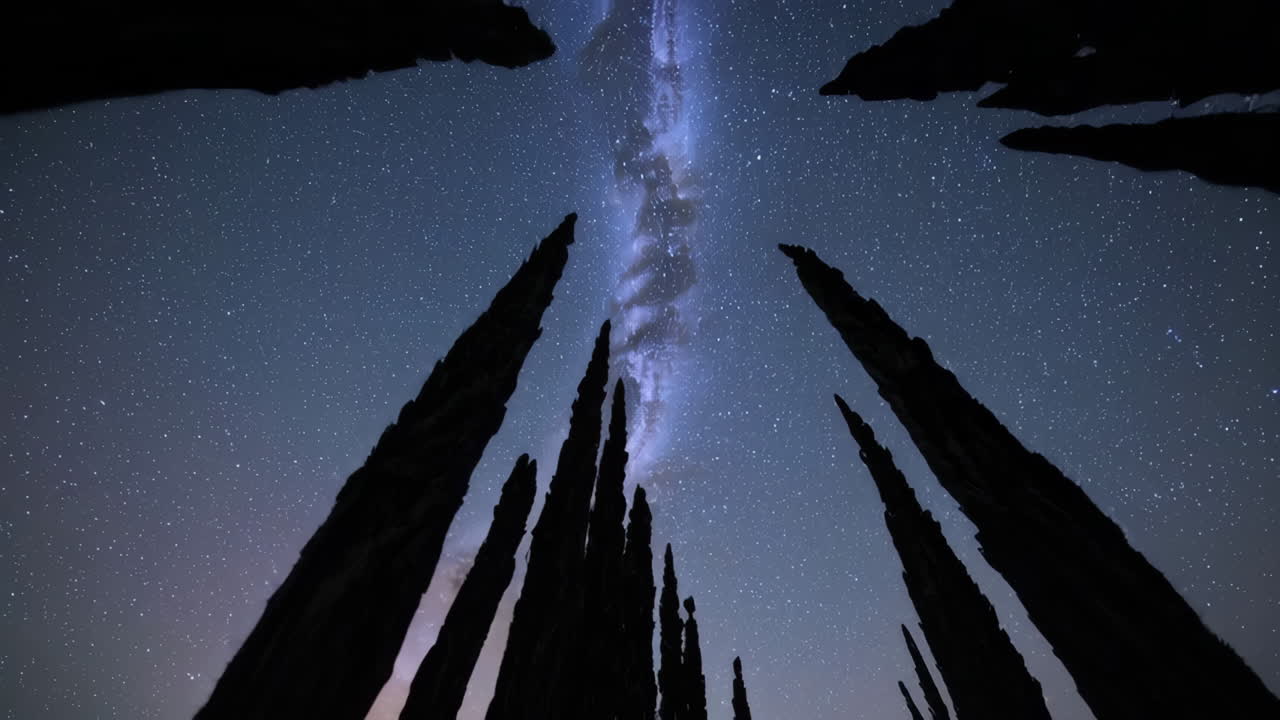 Milky Way over Stone Pillars at Night