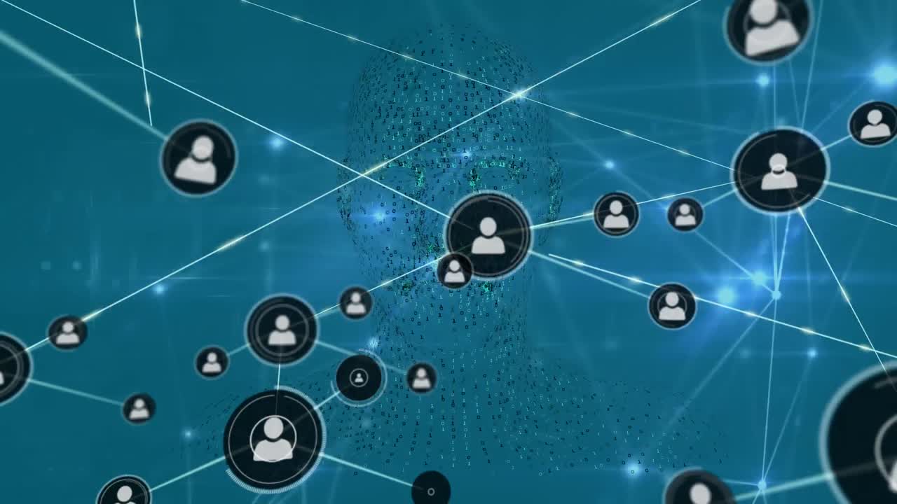 animación de la red de conexiones sobre el modelo del cuerpo humano