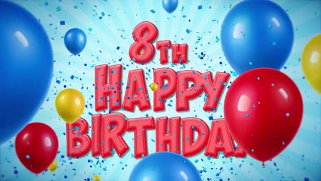 8th happy birthday celebration graphic