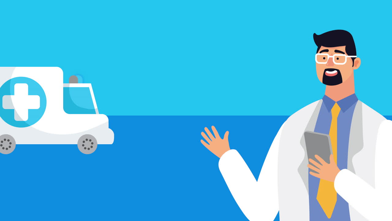 médico y ambulancia